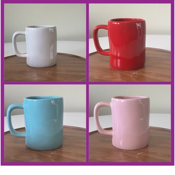 Rae Dunn Coffee Mug Bright Colors Set of 4 Letters & Signs Contemporary Giftable - Picture 4 of 15